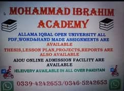 AIOU ALL TYPES OF ASSIGNMENT,S ARE AVAILABLE