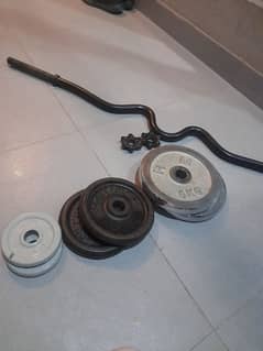 Weight plates and rod with spin-lock