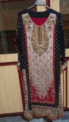 bridal long kameez with lehenga+ dhubhata