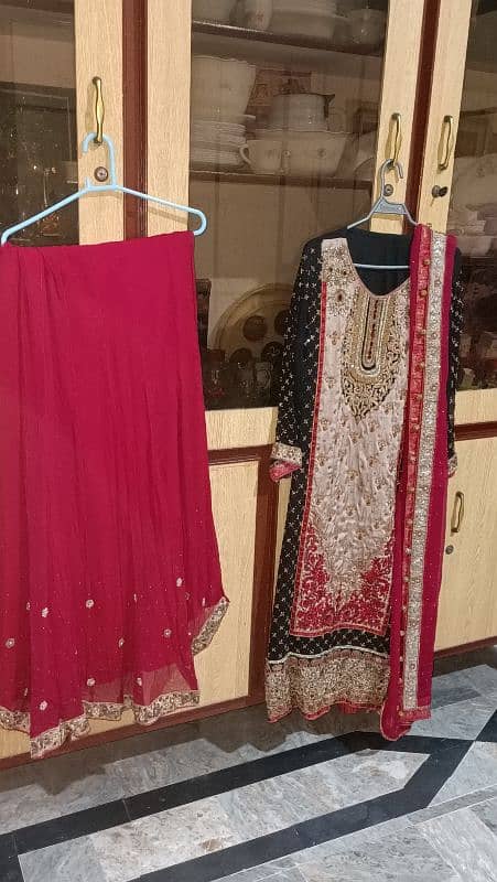 bridal long kameez with lehenga+ dhubhata 3