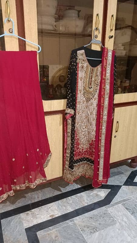 bridal long kameez with lehenga+ dhubhata 4