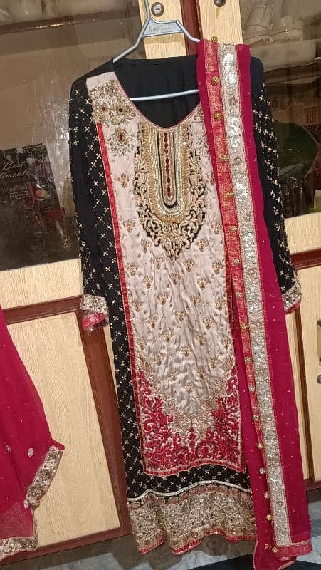 bridal long kameez with lehenga+ dhubhata 5