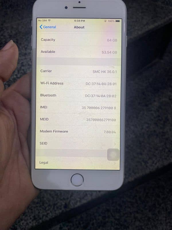 ipjone 6 plus non pta 64 gb 3 months sim time available 8