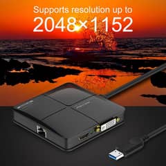 USB 3.0 Multi-Display with Gigabit Ethernet Adapter dual video ports