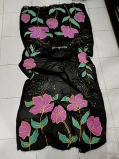 Hand painted black dupatta