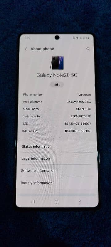 samsung note 20 5g Dual sim 11