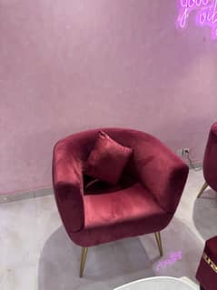 Velvet sofa chair