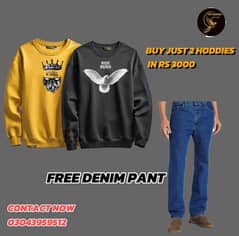 Get a free Denim Jeans With Two Sweat Shirts