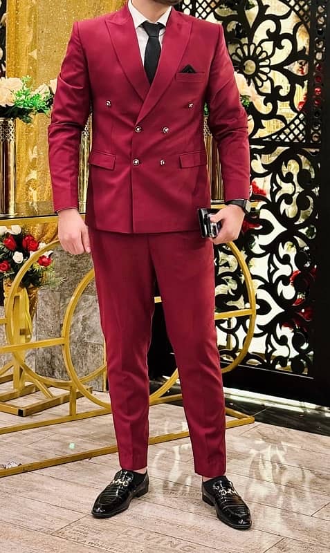 Dark Red Pen Coat Available 0