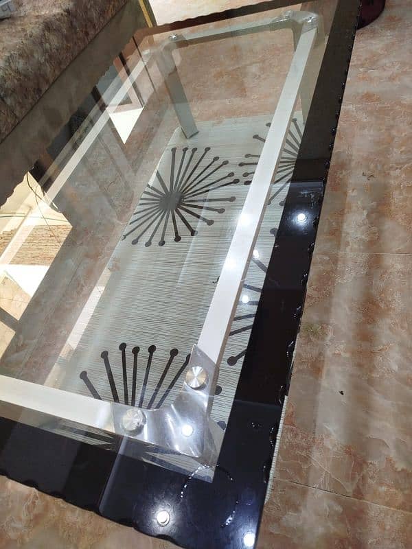 Table with glass built and glass top 1