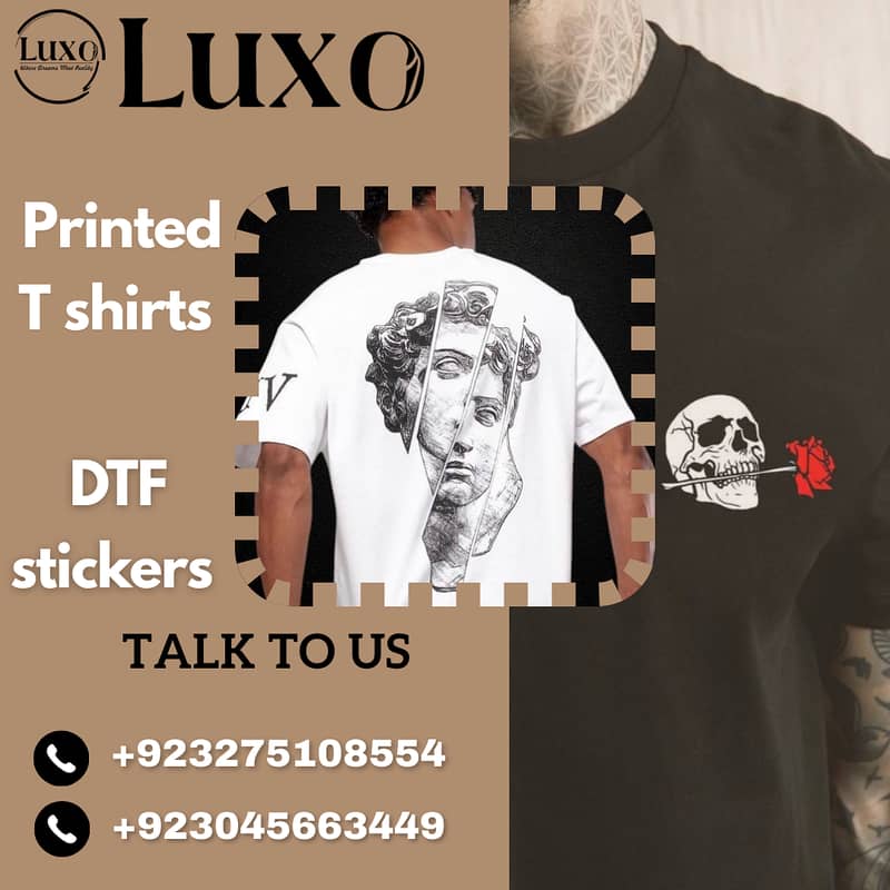 CUSTOMIZED DTF PRINTED T-SHIRT AND DTF STICKERS 0