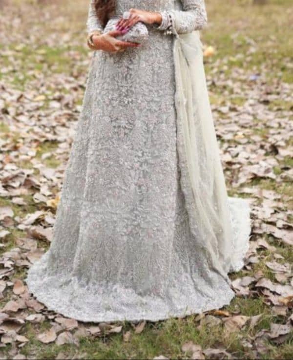 Bridal dress / Walima dress/ Bridal maxi /Walima maxi/ Smok grey color 0