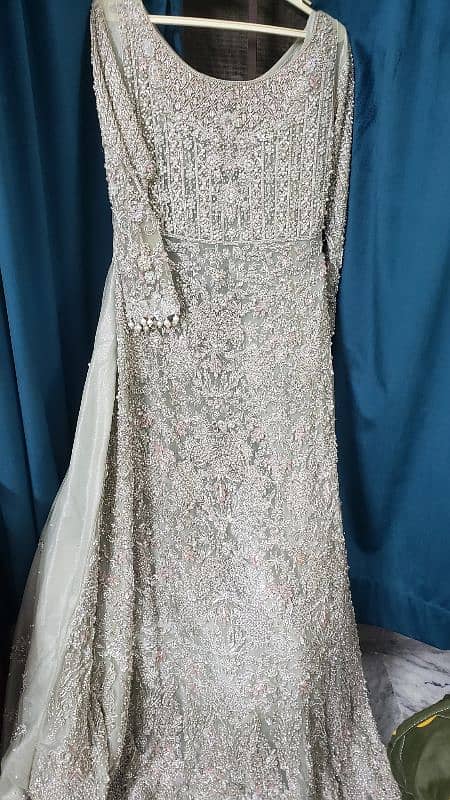 Bridal dress / Walima dress/ Bridal maxi /Walima maxi/ Smok grey color 2