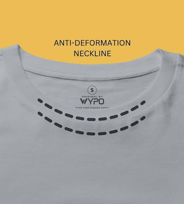 Wypo Cotton  T-shirt for man Round Neck branded, Grey 2