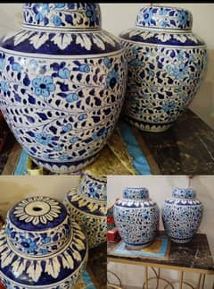 Multan hand painted blue pottery lamps for sale