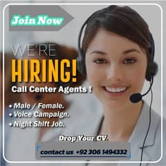 we are looking agents for call center