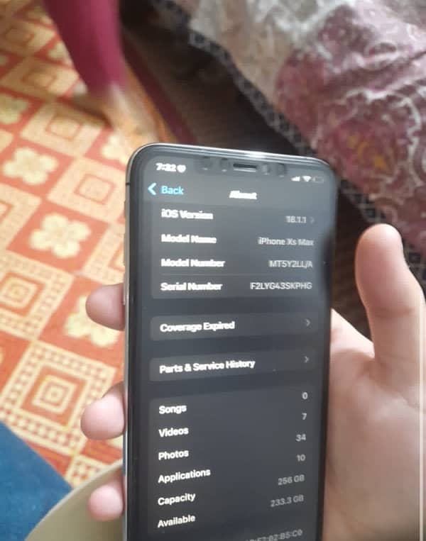 iPhone Xsmax LLA 256gb sim working 0