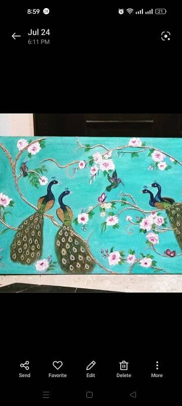 beautiful peacock painting 3