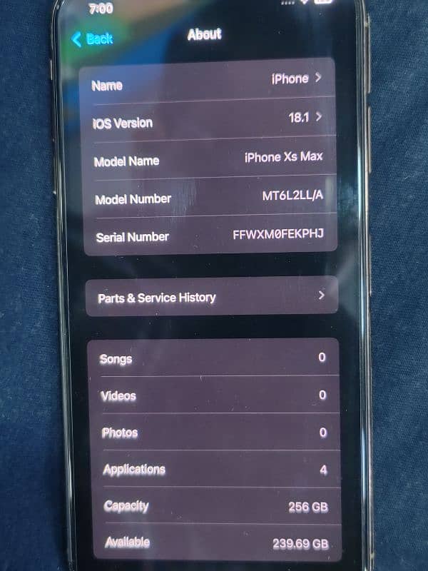xs max 256gb physical sim approved all ok with IMEI match box 7