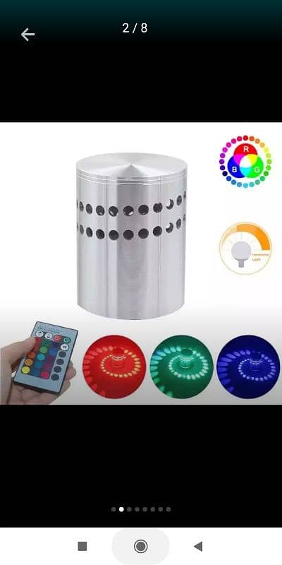 LED 220v Spiral Hole Wall Light Multiple Colors With RGB Remote Contr 0