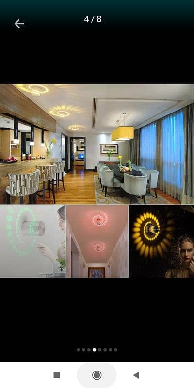 LED 220v Spiral Hole Wall Light Multiple Colors With RGB Remote Contr 4