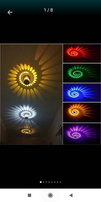 LED 220v Spiral Hole Wall Light Multiple Colors With RGB Remote Contr 5