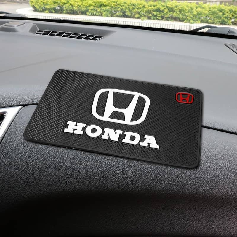 Car Non Slip Honda Logo Printed Sticky Car Dashboard Mat - Black Colo 0