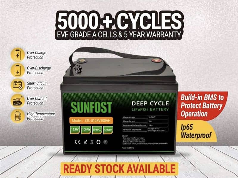 Sunfost  Lithium 12.8v100ah Solar/Ups Battery And Homage inverter 3