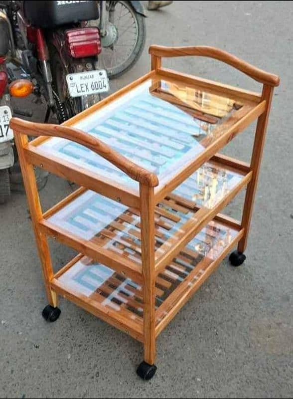 beech wood tea trolley 2