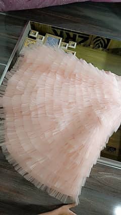 beautiful tail frock peach pink colour