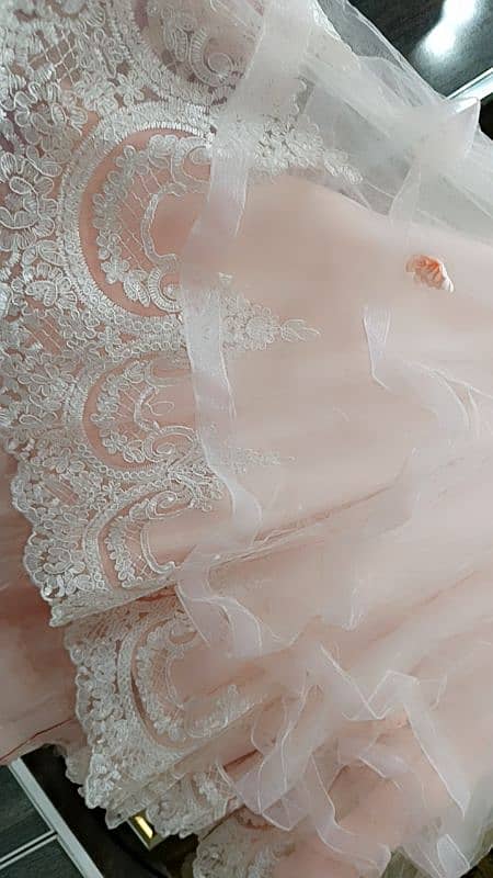 beautiful tail frock peach pink colour 2