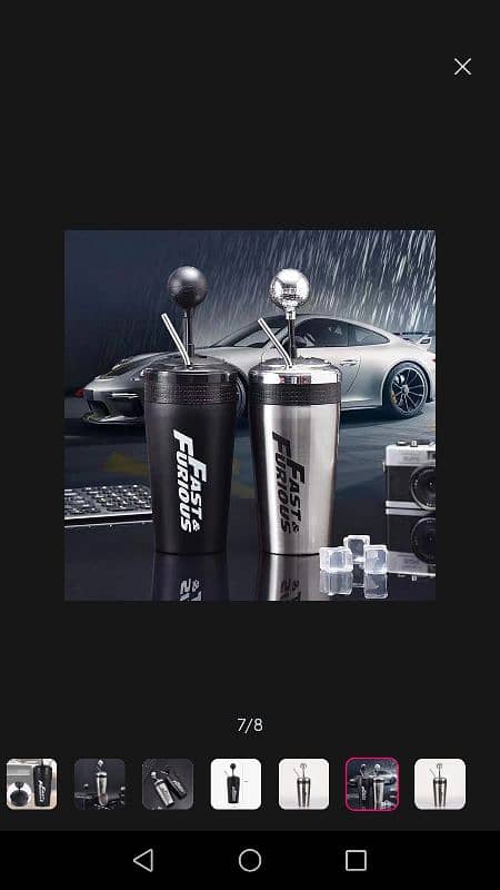 Stainless Steel Car Water Bottle with Straw Drink Bottle 0