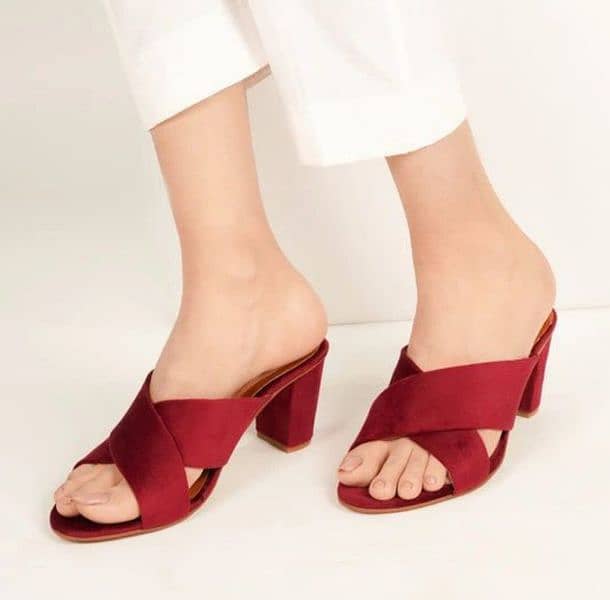 Velvet Cross Heels Sandal 0