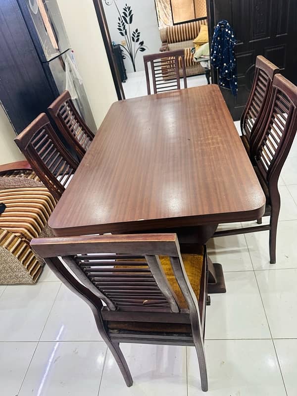 six seaters wooden dining table 3