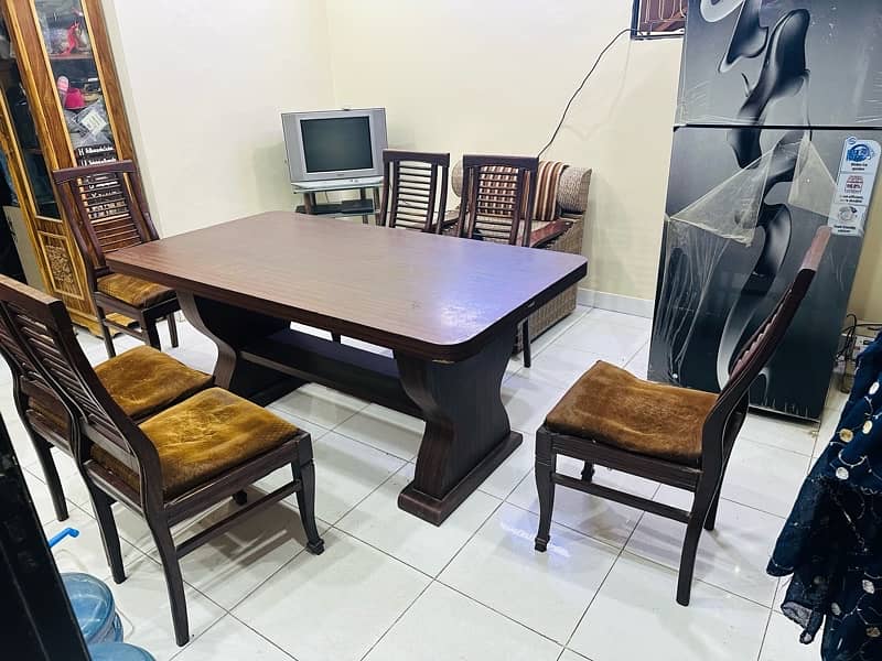 six seaters wooden dining table 12