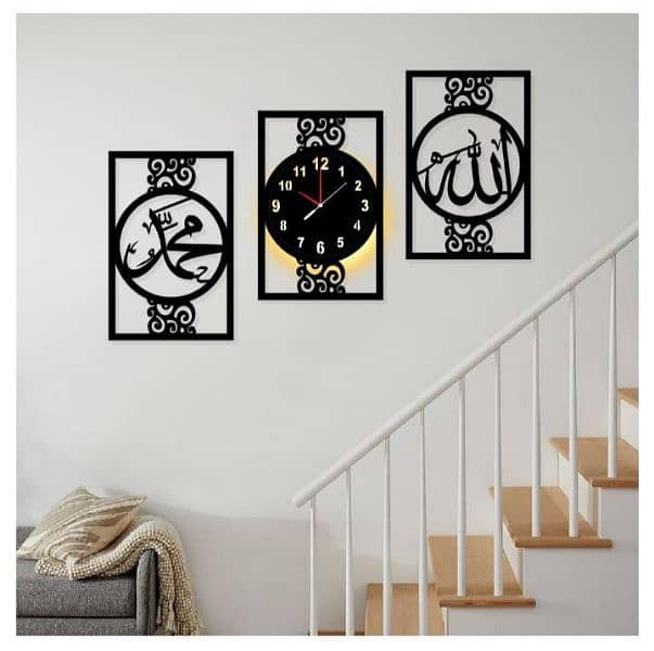 Islamic calligraphies with wall clock 6