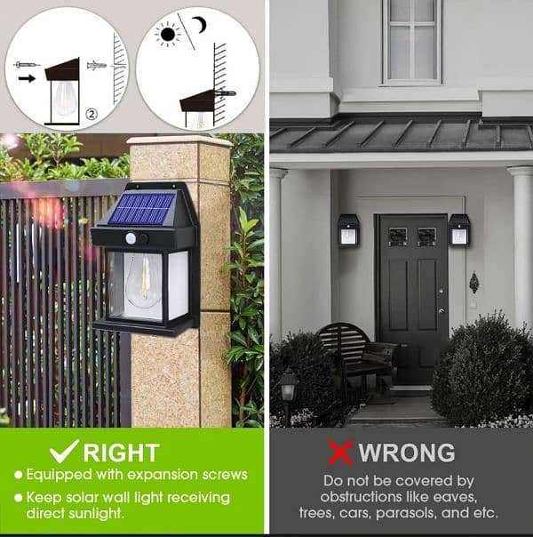 Solar Motion Sensor Outdoor Wall light 2