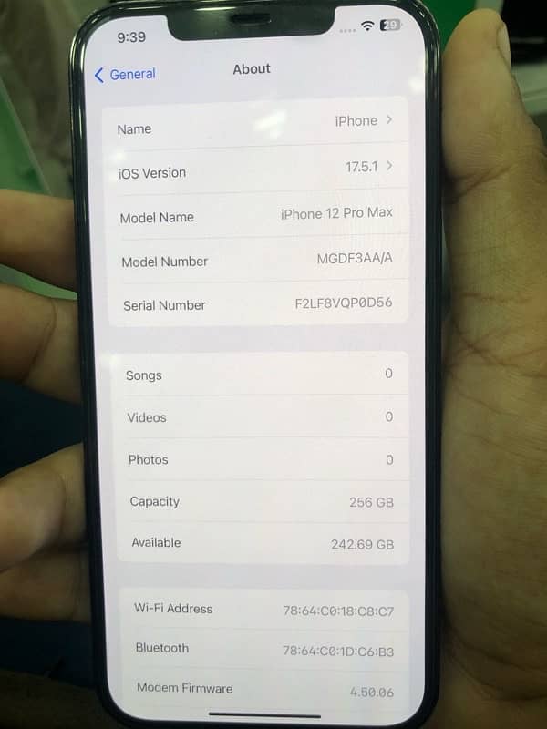 iPhone 12pro max 256gb pta approved 2