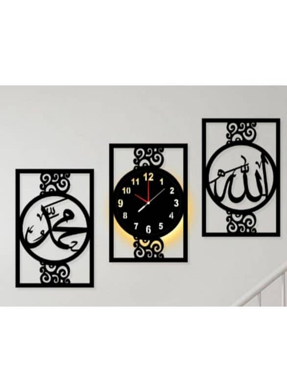 Islamic calligraphies with wall clock 3