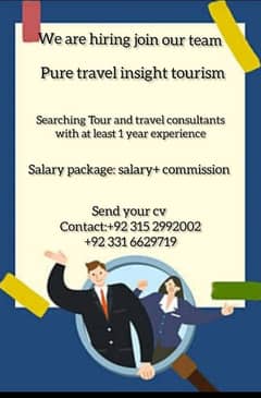 job for female's in travel & toursim Consultant