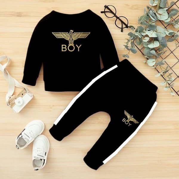 2 pcs boys cotton plain tracksuit 2