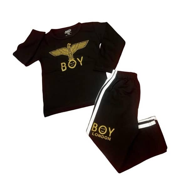 2 pcs boys cotton plain tracksuit 3