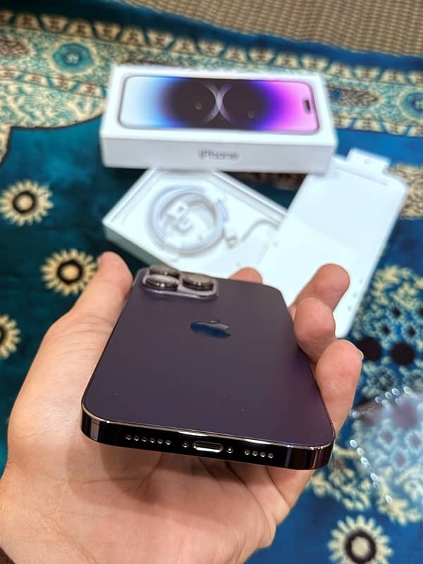 iphone 14 pro Max Dual sim (Phscl + Esim ) 256gb Deep purple Color PTA 0