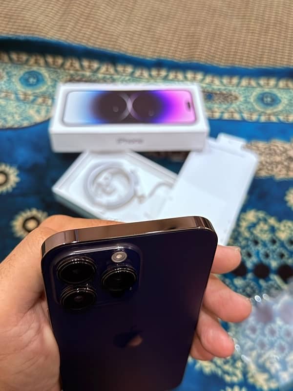 iphone 14 pro Max Dual sim (Phscl + Esim ) 256gb Deep purple Color PTA 1