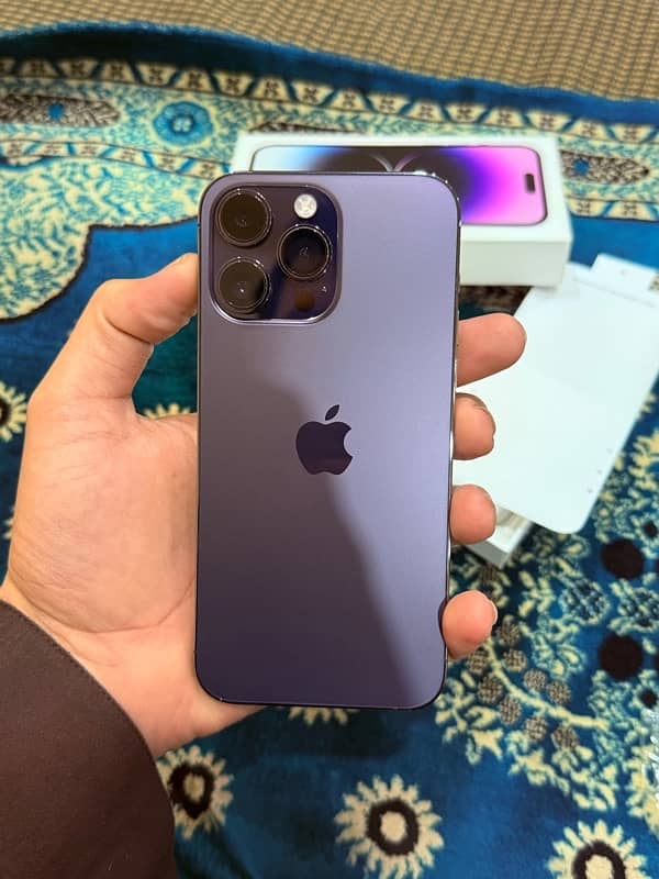 iphone 14 pro Max Dual sim (Phscl + Esim ) 256gb Deep purple Color PTA 5