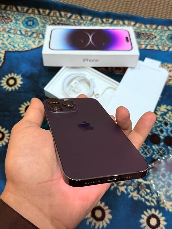 iphone 14 pro Max Dual sim (Phscl + Esim ) 256gb Deep purple Color PTA 7