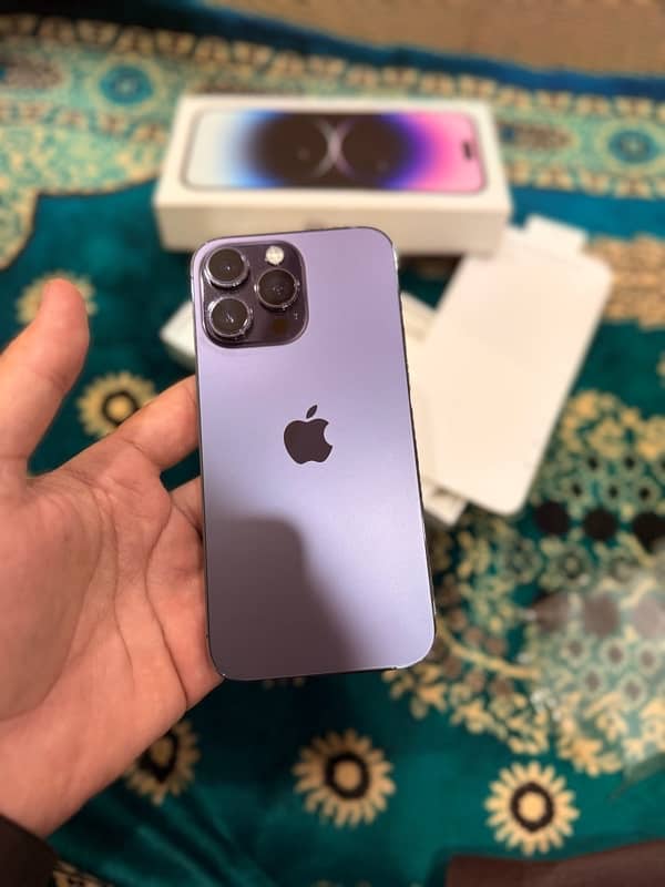 iphone 14 pro Max Dual sim (Phscl + Esim ) 256gb Deep purple Color PTA 8