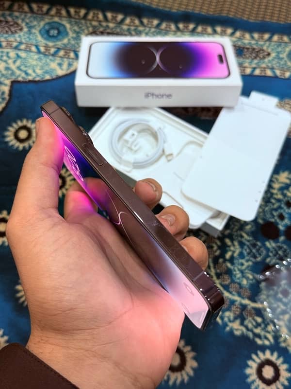 iphone 14 pro Max Dual sim (Phscl + Esim ) 256gb Deep purple Color PTA 13