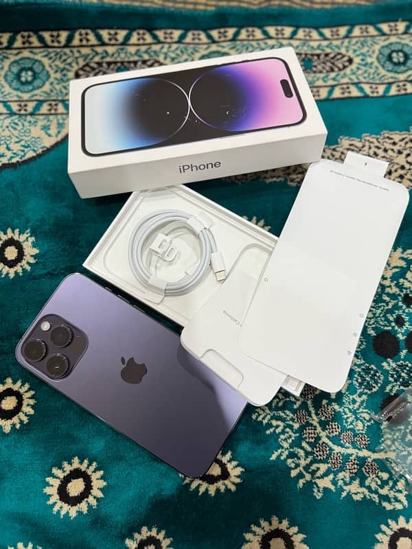 iphone 14 pro Max Dual sim (Phscl + Esim ) 256gb Deep purple Color PTA 14