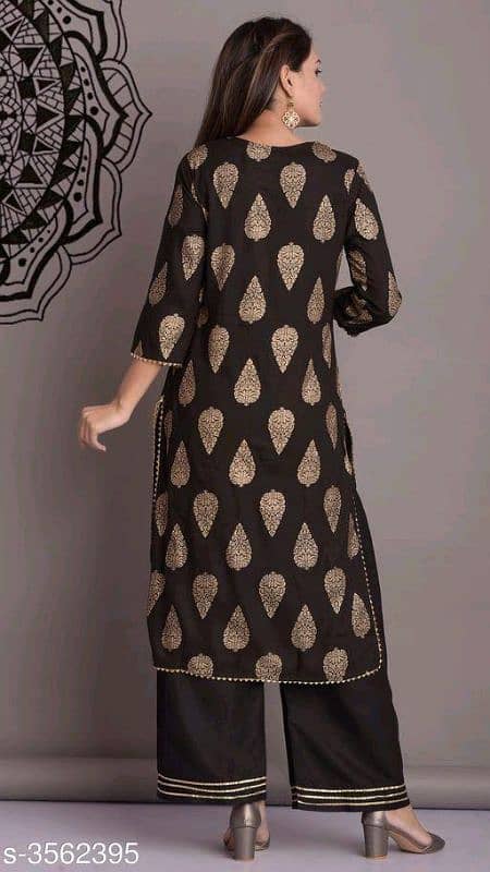 2 Pcs Women's Stitched Silk Printed Suit 0